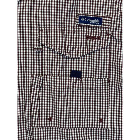 Columbia PFG Texas A&M Aggies Shirt Men's XL Maroon Plaid Super Bonehead Fishing - Picture 9 of 16
